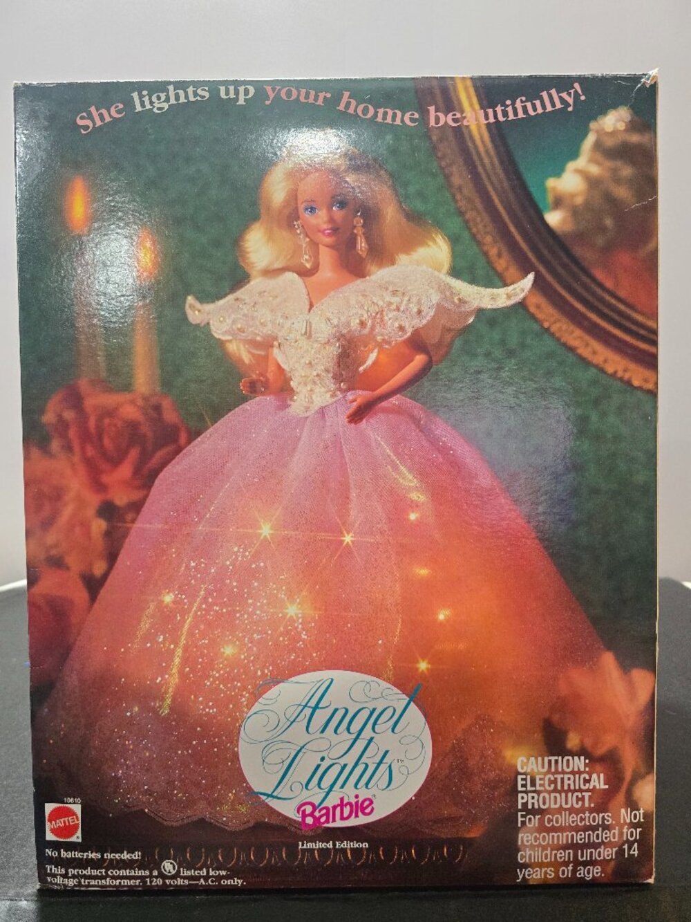 Vintage Barbie Angel Lights Tree Topper Doll Mattel Limited Edition w/Box